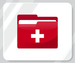 Switzerland Glossy Folder Flag Icon
