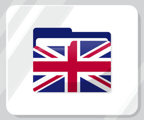 United Kingdom Glossy Folder Flag Icon
