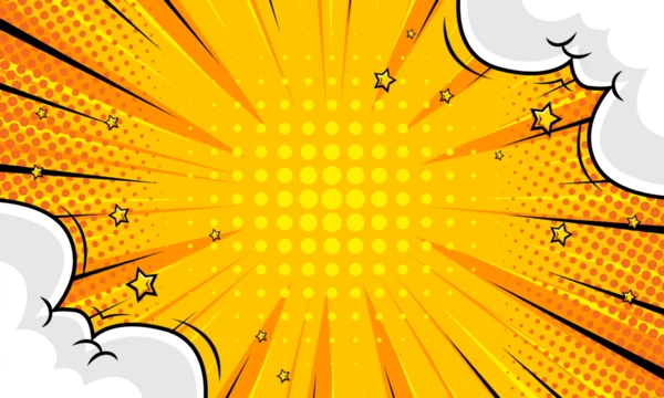 Yellow comic zoom cartoon template background