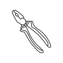 Plier doodle icon in vector. Hand drawn plier icon in vector