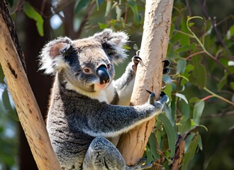 Koala Climbing a tree ,generative AI