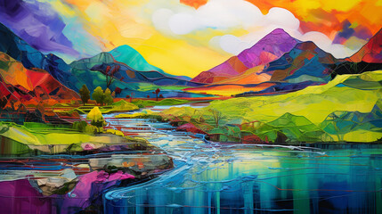 sunset in the mountains