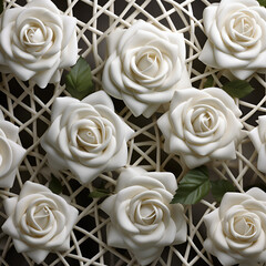 white roses background,Ai generated