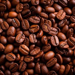 Fototapeta premium Background with roasted coffee beans. AI generation.