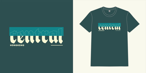 central hongkong t shirt design with rectangle shapes vector