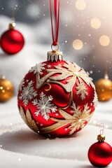 photo christmas ball on the snow