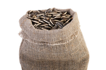 Jute sack with sunflower seeds