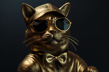 Obraz premium golden cat concept art. generative AI
