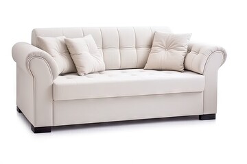 Fototapeta premium Modern Furniture. White Sofa, Chair Isolated on White Background