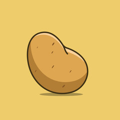 Potato simple cartoon vector icon illustration vegetable nature icon 