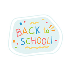 Back to school hand lettering vector for stickers and stickerpack, colorful typographic.