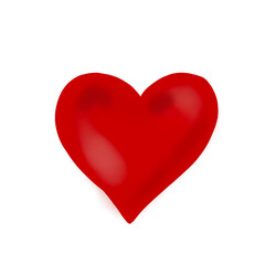 red heart isolated on white