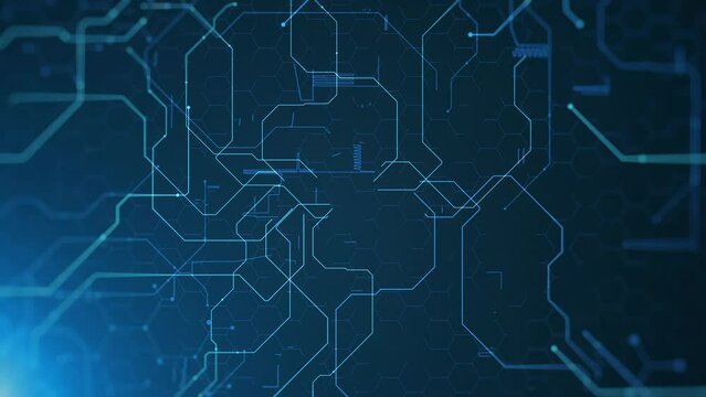 Futuristic Technology Circuit Animation Background