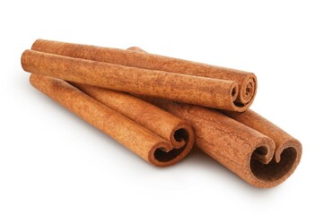 Cinnamon sticks isolated on white background  