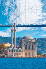 Ortakoy mosque and Bosphorus bridge - istanbul, Turkey