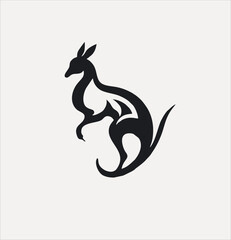 kangaroo icon logo vector, simple animal design