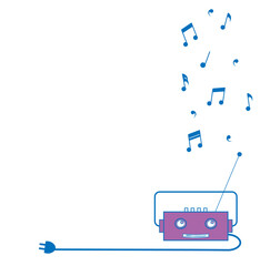 funny and musical vintage music player illustration
