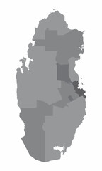 Qatar administrative map