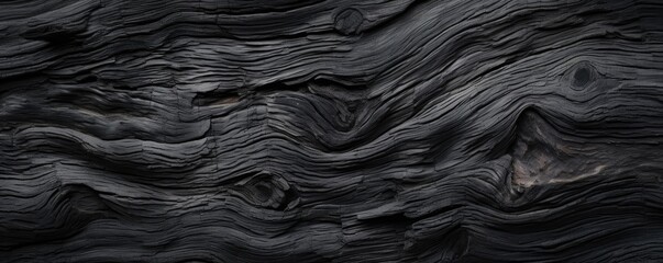 Black texture of bark wood, detailed, background, panorama. generative Ai.