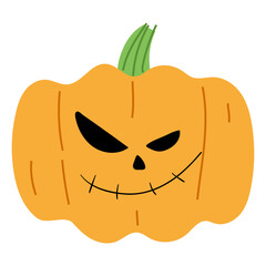 Hallween Pumpkin Single 4 cute ,vector illustration