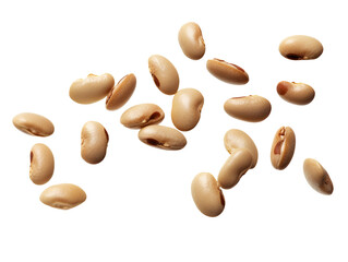 Falling beans isolated on transparent or white background, png - obrazy, fototapety, plakaty