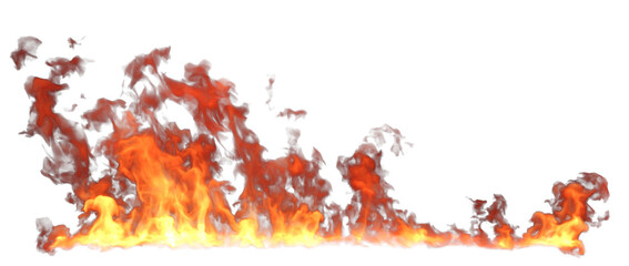 Isolate realistic fire flare row on transparent backgrounds specials effect 3d render png © Krit