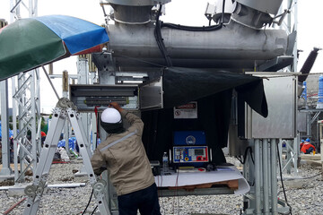 115kV Hybrid switchgear on-site test: Current Transformer Testing by an electrical engineer.