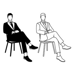 Man in a suit sitting on a chair