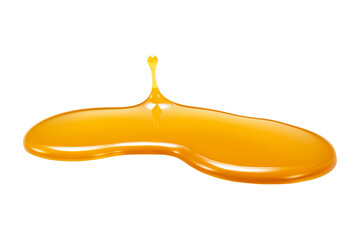 Sweet honey spill drip isolated on transparent or white background, png