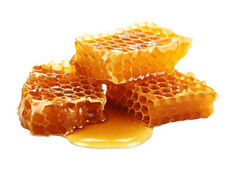 Honeycombs isolated on transparent or white background, png