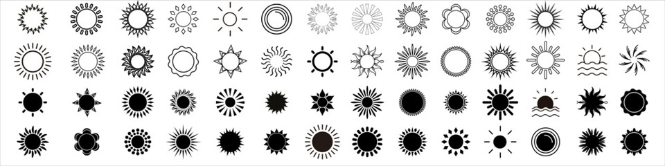 Sun icon vector set. Sunset illustration sign collection. Sun symbol or logo.
