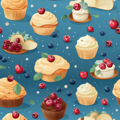 Pastry cartoon cute repeat pattern