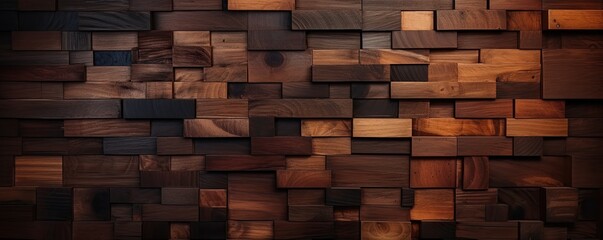 Dark and light brown wood texture background , detailed panorama. Generative Ai.