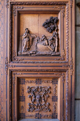 The door of the  Palatine Chapel from the Norman Palace (Palazzo dei Normanni) in Palermo. Sicily, Italy