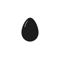 Egg black icon. Chicken egg. Food silhouette. Vector isolated on white - 620570657