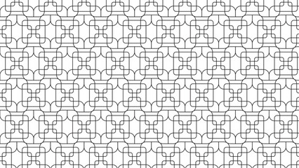 Fototapeta premium Abstract vector seamless pattern and swatches oriental line texture on white background wallpaper geometric diagonal fabric waves set of design elements