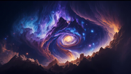 A beautiful vibrant and captivating space galaxy
