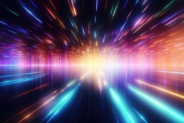 Obraz premium abstract futuristic background with pink blue purple glowing neon moving high speed wave lines honeycomb and bokeh lights. Data transfer concept Fantastic wallpaper