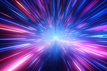 Obraz premium abstract futuristic background with pink blue purple glowing neon moving high speed wave lines honeycomb and bokeh lights. Data transfer concept Fantastic wallpaper