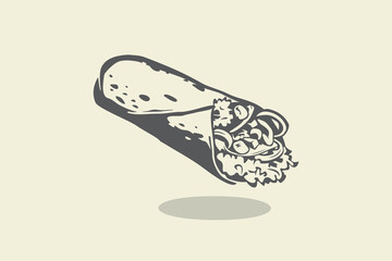Kebab silhouette illustration on isolated background
