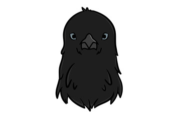 Raven animal head cartoon wildlife face character art