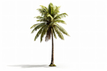 Coconut tree isolated on white background photography