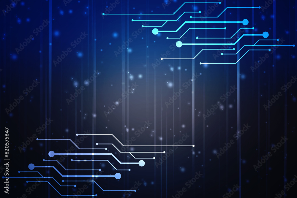 Poster abstract futuristic circuit board illustration, circuit board with various technology elements. circ