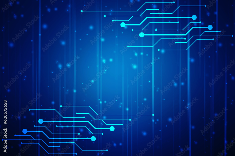 Poster abstract futuristic circuit board illustration, circuit board with various technology elements. circ