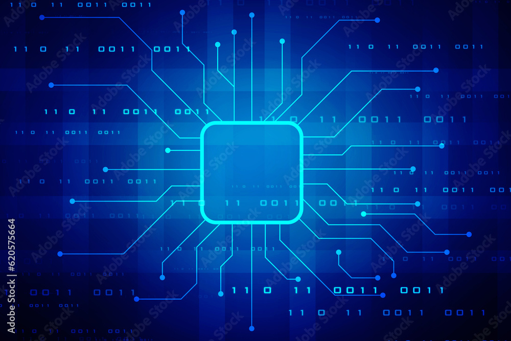 Poster abstract futuristic circuit board illustration, circuit board with various technology elements. circ