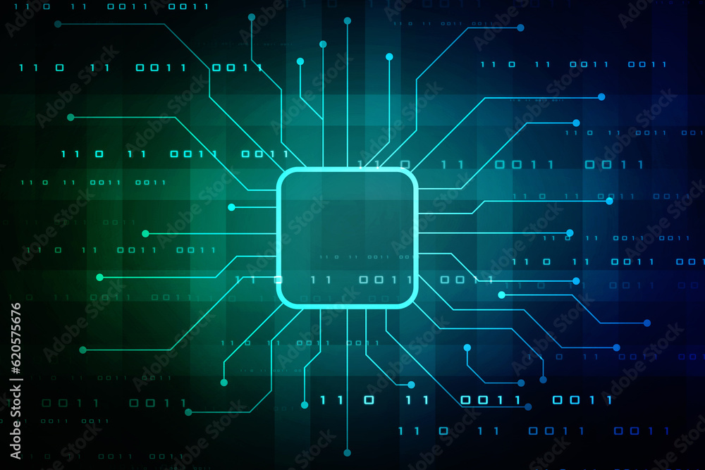 Poster abstract futuristic circuit board illustration, circuit board with various technology elements. circ