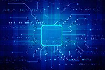 Abstract futuristic circuit board Illustration, Circuit board with various technology elements. Circuit board pattern for digital abstract technology background