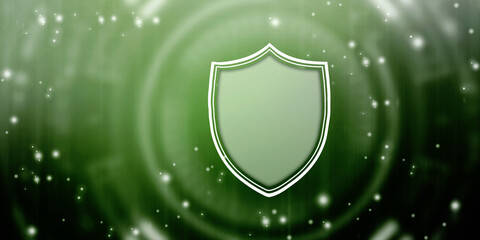 Fototapeta premium Protect and Security concept. Digital Shield on abstract technology background, Cyber security and information or network protection. Future technology web services for business and internet project