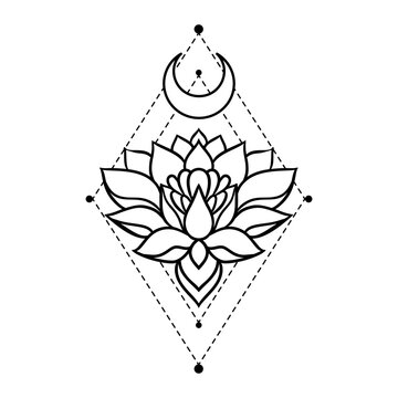 Beautiful lotus mandala art in zen boho style is perfect for a yoga logo. You can use this art to create a logo that represents peace, tranquility, and mindfulness