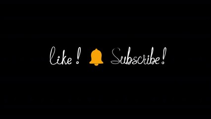 Animated handwritten like and subscribe text with bell icon and hand like. Subscribe and like text, icons notification for Social media. With alpha channel